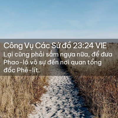 Picture 02 - Công Vụ Các Sứ đồ 23:24 VIE - Lại cũng phải sắm ngựa nữa, để - Bible Verse Picture