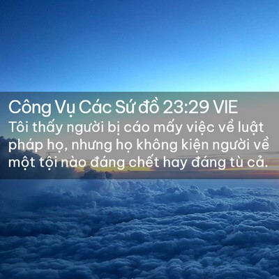 Picture 02 - Công Vụ Các Sứ đồ 23:29 VIE - Tôi thấy người bị cáo mấy việc về - Bible Verse Picture