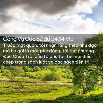 Picture 02 - Công Vụ Các Sứ đồ 24:14 VIE - Trước mặt quan, tôi nhận rằng theo như - Bible Verse Picture