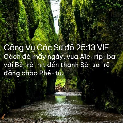 Picture 02 - Công Vụ Các Sứ đồ 25:13 VIE - Cách đó mấy ngày, vua Aïc-ríp-ba với - Bible Verse Picture