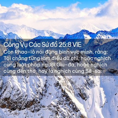 Picture 02 - Công Vụ Các Sứ đồ 25:8 VIE - Còn Phao-lô nói đặng binh vực mình, - Bible Verse Picture