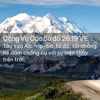 Picture 02 - Công Vụ Các Sứ đồ 26:19 VIE - Tâu vua Aïc-ríp-ba, từ đó, tôi chẳng - Bible Verse Picture