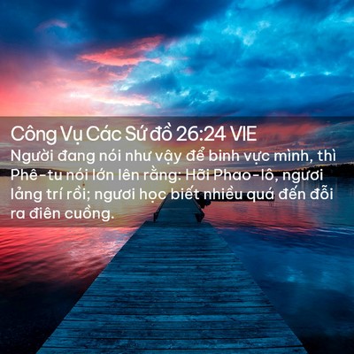 Picture 02 - Công Vụ Các Sứ đồ 26:24 VIE - Người đang nói như vậy để binh vực - Bible Verse Picture