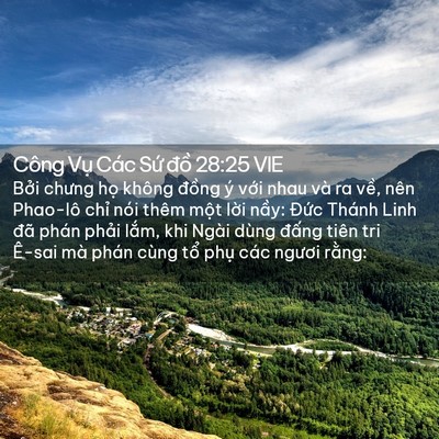 Picture 02 - Công Vụ Các Sứ đồ 28:25 VIE - Bởi chưng họ không đồng ý với nhau - Bible Verse Picture