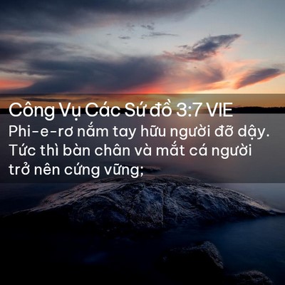 Picture 02 - Công Vụ Các Sứ đồ 3:7 VIE - Phi-e-rơ nắm tay hữu người đỡ dậy. - Bible Verse Picture