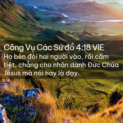 Picture 02 - Công Vụ Các Sứ đồ 4:18 VIE - Họ bèn đòi hai người vào, rồi cấm - Bible Verse Picture