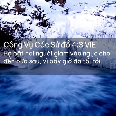 Picture 02 - Công Vụ Các Sứ đồ 4:3 VIE - Họ bắt hai người giam vào ngục cho - Bible Verse Picture