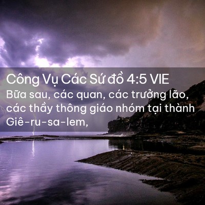 Picture 02 - Công Vụ Các Sứ đồ 4:5 VIE - Bữa sau, các quan, các trưởng lão, các - Bible Verse Picture