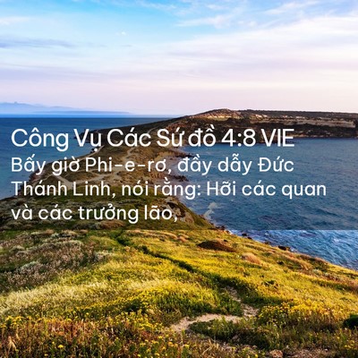 Picture 02 - Công Vụ Các Sứ đồ 4:8 VIE - Bấy giờ Phi-e-rơ, đầy dẫy Đức Thánh - Bible Verse Picture