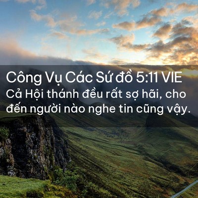 Picture 02 - Công Vụ Các Sứ đồ 5:11 VIE - Cả Hội thánh đều rất sợ hãi, cho - Bible Verse Picture