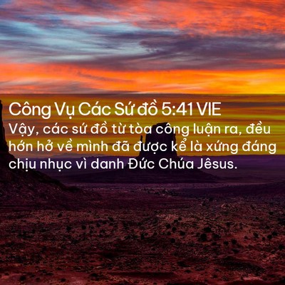 Picture 02 - Công Vụ Các Sứ đồ 5:41 VIE - Vậy, các sứ đồ từ tòa công luận ra, - Bible Verse Picture