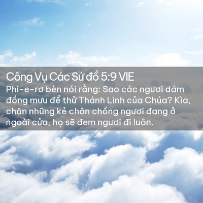 Picture 02 - Công Vụ Các Sứ đồ 5:9 VIE - Phi-e-rơ bèn nói rằng: Sao các ngươi dám - Bible Verse Picture