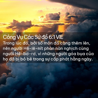 Picture 02 - Công Vụ Các Sứ đồ 6:1 VIE - Trong lúc đó, bởi số môn đồ càng - Bible Verse Picture