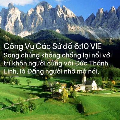 Picture 02 - Công Vụ Các Sứ đồ 6:10 VIE - Song chúng không chống lại nổi với trí - Bible Verse Picture