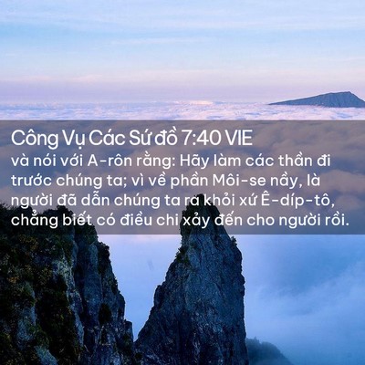Picture 02 - Công Vụ Các Sứ đồ 7:40 VIE - và nói với A-rôn rằng: Hãy làm các - Bible Verse Picture