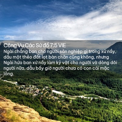 Picture 02 - Công Vụ Các Sứ đồ 7:5 VIE - Ngài chẳng ban cho người sản nghiệp gì - Bible Verse Picture