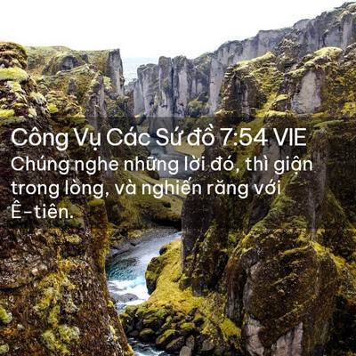 Picture 02 - Công Vụ Các Sứ đồ 7:54 VIE - Chúng nghe những lời đó, thì giận trong - Bible Verse Picture