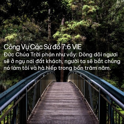 Picture 02 - Công Vụ Các Sứ đồ 7:6 VIE - Đức Chúa Trời phán như vầy: Dòng dõi - Bible Verse Picture