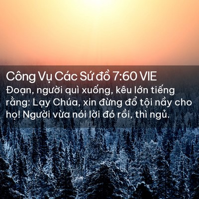 Picture 02 - Công Vụ Các Sứ đồ 7:60 VIE - Đoạn, người quì xuống, kêu lớn - Bible Verse Picture