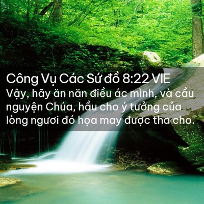 Picture 02 - Công Vụ Các Sứ đồ 8:22 VIE - Vậy, hãy ăn năn điều ác mình, và cầu - Bible Verse Picture