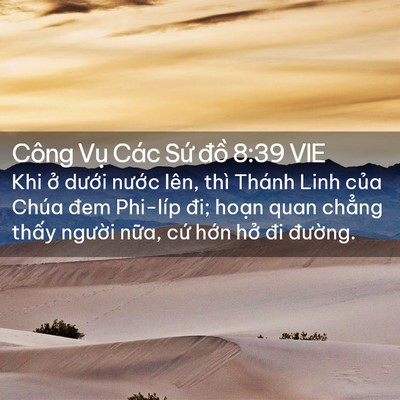Picture 02 - Công Vụ Các Sứ đồ 8:39 VIE - Khi ở dưới nước lên, thì Thánh Linh - Bible Verse Picture