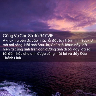 Picture 02 - Công Vụ Các Sứ đồ 9:17 VIE - A-na-nia bèn đi, vào nhà, rồi đặt tay - Bible Verse Picture