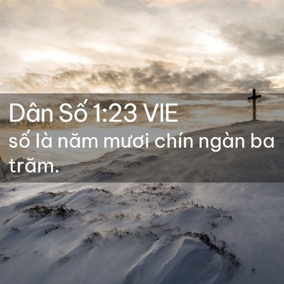 Picture 02 - Dân Số 1:23 VIE - số là năm mươi chín ngàn ba - Bible Verse Picture