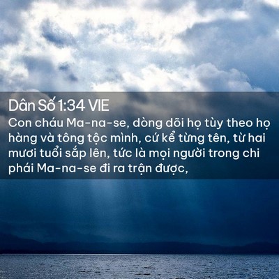 Picture 02 - Dân Số 1:34 VIE - Con cháu Ma-na-se, dòng dõi họ tùy theo - Bible Verse Picture