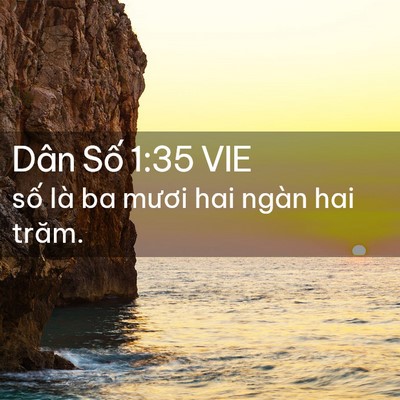 Picture 02 - Dân Số 1:35 VIE - số là ba mươi hai ngàn hai - Bible Verse Picture