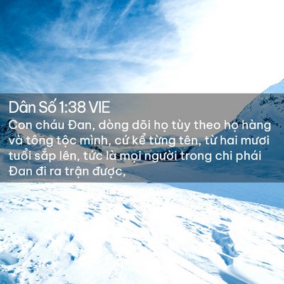 Picture 02 - Dân Số 1:38 VIE - Con cháu Đan, dòng dõi họ tùy theo họ - Bible Verse Picture