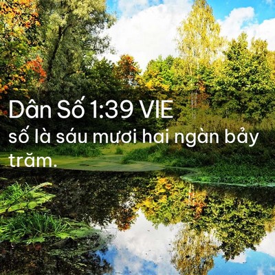 Picture 02 - Dân Số 1:39 VIE - số là sáu mươi hai ngàn bảy - Bible Verse Picture
