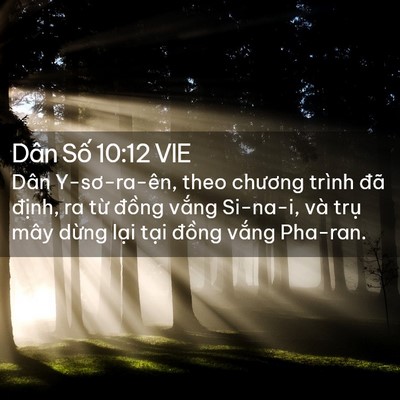 Picture 02 - Dân Số 10:12 VIE - Dân Y-sơ-ra-ên, theo chương trình đã - Bible Verse Picture
