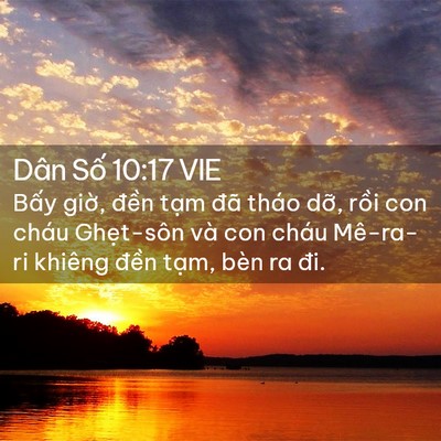 Picture 02 - Dân Số 10:17 VIE - Bấy giờ, đền tạm đã tháo dỡ, rồi - Bible Verse Picture