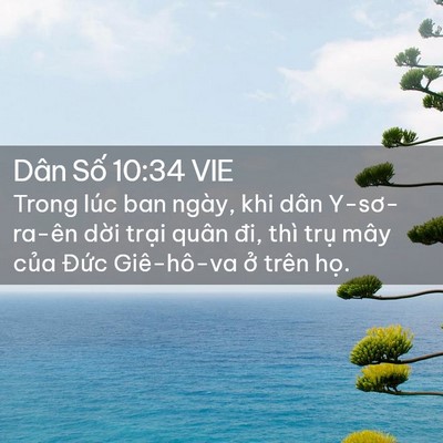 Picture 02 - Dân Số 10:34 VIE - Trong lúc ban ngày, khi dân Y-sơ-ra-ên dời - Bible Verse Picture