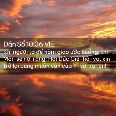 Picture 02 - Dân Số 10:36 VIE - Khi người ta để hòm giao ước xuống, - Bible Verse Picture