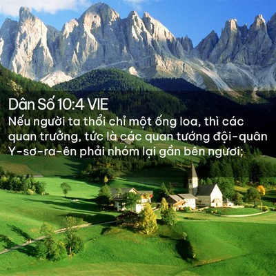 Picture 02 - Dân Số 10:4 VIE - Nếu người ta thổi chỉ một ống loa, - Bible Verse Picture