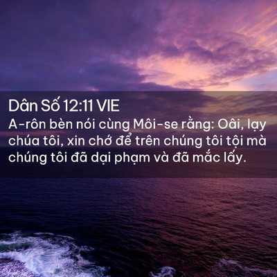 Picture 02 - Dân Số 12:11 VIE - A-rôn bèn nói cùng Môi-se rằng: Oâi, - Bible Verse Picture