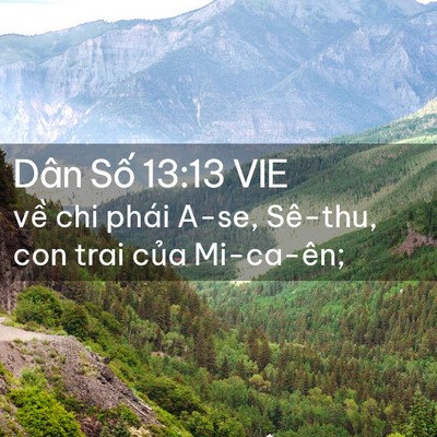 Picture 02 - Dân Số 13:13 VIE - về chi phái A-se, Sê-thu, con trai của - Bible Verse Picture