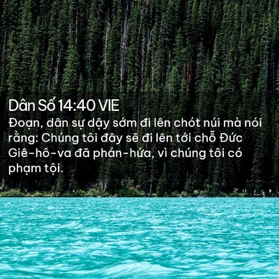 Picture 02 - Dân Số 14:40 VIE - Đoạn, dân sự dậy sớm đi lên chót - Bible Verse Picture