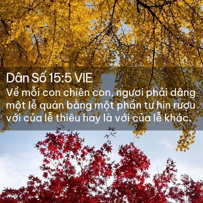 Picture 02 - Dân Số 15:5 VIE - Về mỗi con chiên con, ngươi phải dâng - Bible Verse Picture