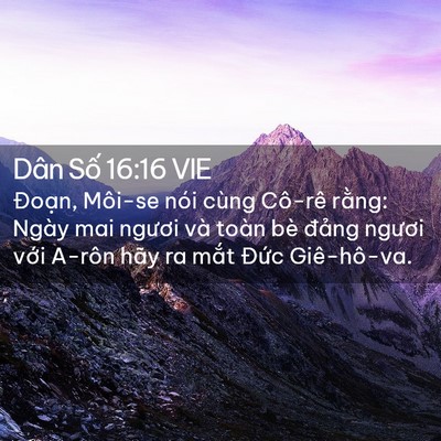 Picture 02 - Dân Số 16:16 VIE - Đoạn, Môi-se nói cùng Cô-rê rằng: Ngày - Bible Verse Picture