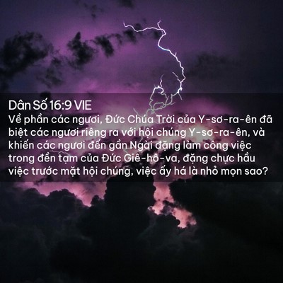 Picture 02 - Dân Số 16:9 VIE - Về phần các ngươi, Đức Chúa Trời - Bible Verse Picture