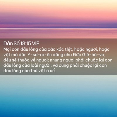 Picture 02 - Dân Số 18:15 VIE - Mọi con đầu lòng của các xác thịt, - Bible Verse Picture