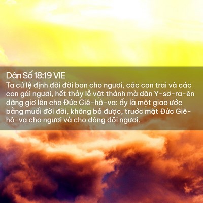 Picture 02 - Dân Số 18:19 VIE - Ta cứ lệ định đời đời ban cho - Bible Verse Picture
