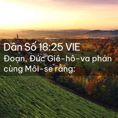 Picture 02 - Dân Số 18:25 VIE - Đoạn, Đức Giê-hô-va phán cùng Môi-se - Bible Verse Picture