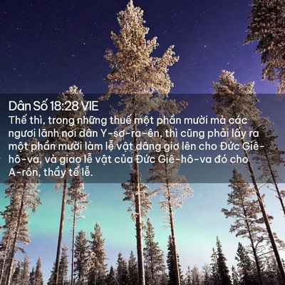 Picture 02 - Dân Số 18:28 VIE - Thế thì, trong những thuế một phần - Bible Verse Picture