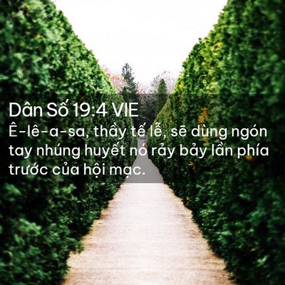 Picture 02 - Dân Số 19:4 VIE - Ê-lê-a-sa, thầy tế lễ, sẽ dùng ngón - Bible Verse Picture