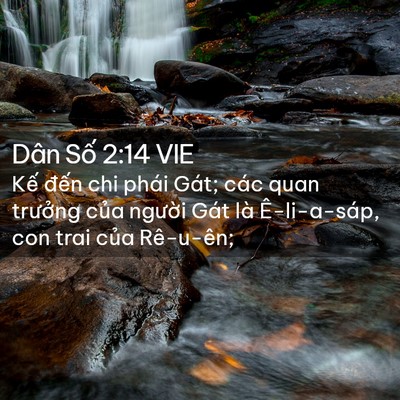 Picture 02 - Dân Số 2:14 VIE - Kế đến chi phái Gát; các quan trưởng - Bible Verse Picture
