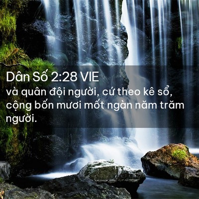 Picture 02 - Dân Số 2:28 VIE - và quân đội người, cứ theo kê sổ, - Bible Verse Picture