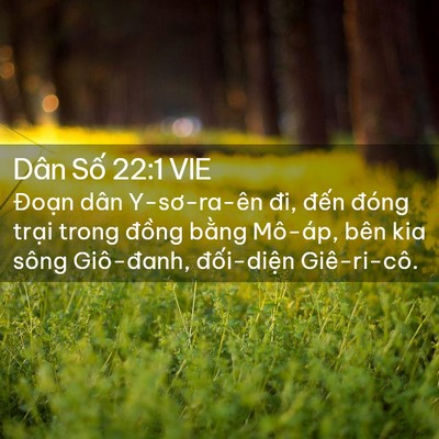 Picture 02 - Dân Số 22:1 VIE - Đoạn dân Y-sơ-ra-ên đi, đến đóng - Bible Verse Picture